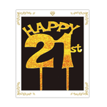 HAPPY 21ST CAKE TOPPER, REG $2.19