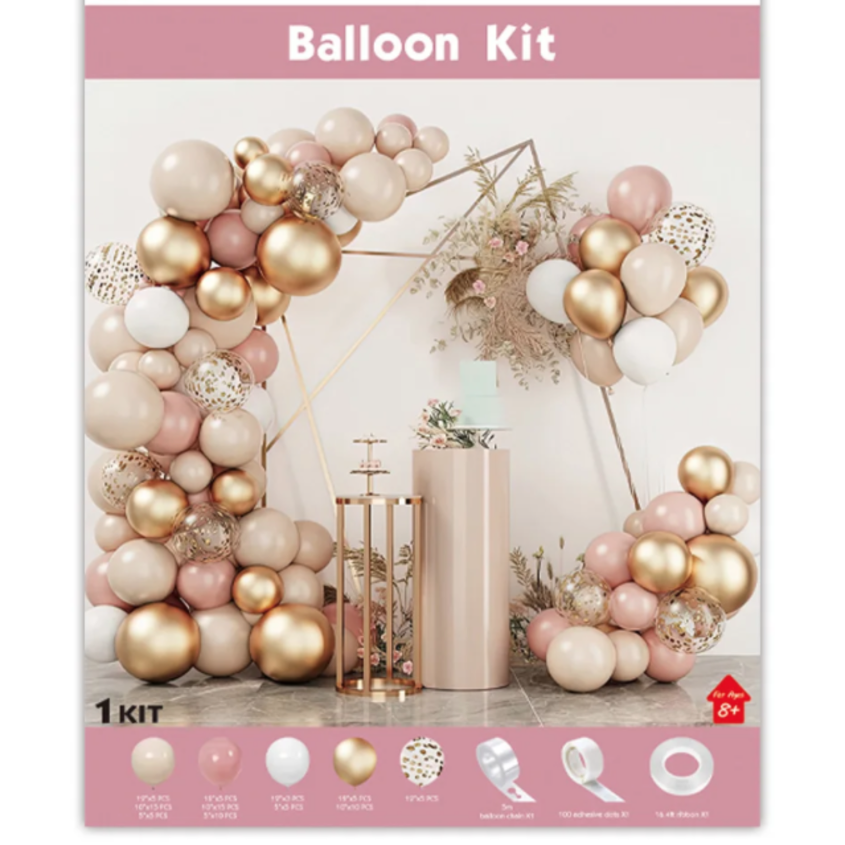 ROSE GOLD LATEX BALLON KIT MIX