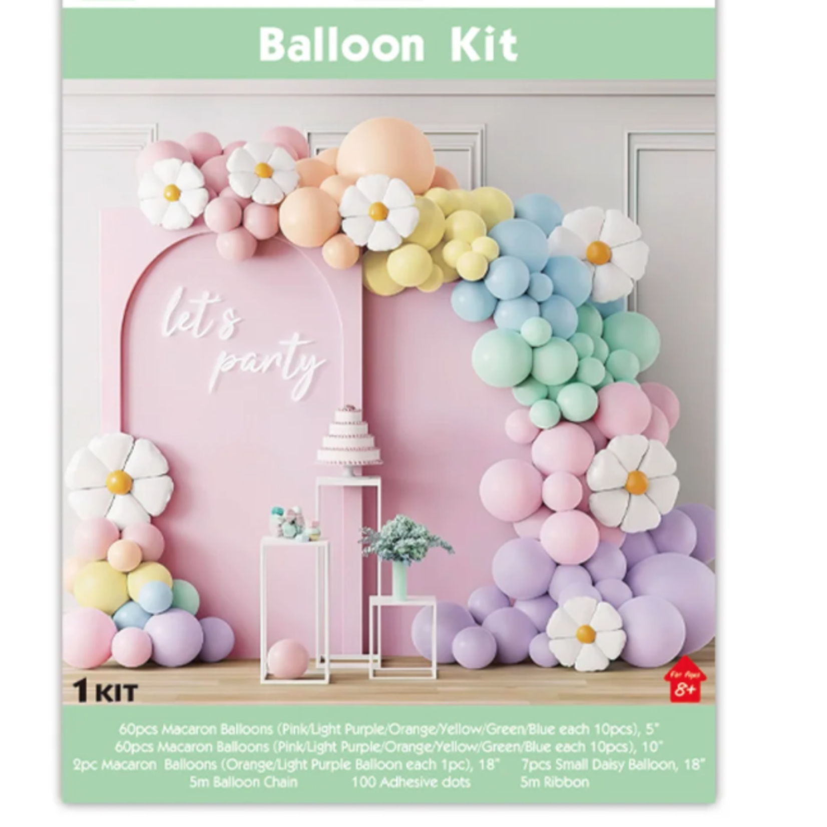 PASTELS WITH FLOWERS LATEX BALLON KIT MIX
