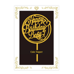 “HAPPY BIRTHDAY” GOLD CAKE TOPPER