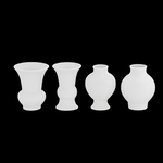 Ceramic Round Bellied Vase Trumpet Mouth Matte Finish White.13”H-13.75”H X 9”-11 (price per each, box has assortment)