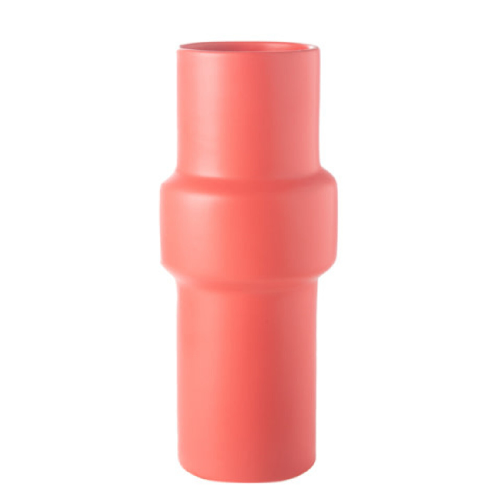 50% off was $22 now $11. 10.25”H X 4.5” CORAL CERAMIC TORCH VASE POT