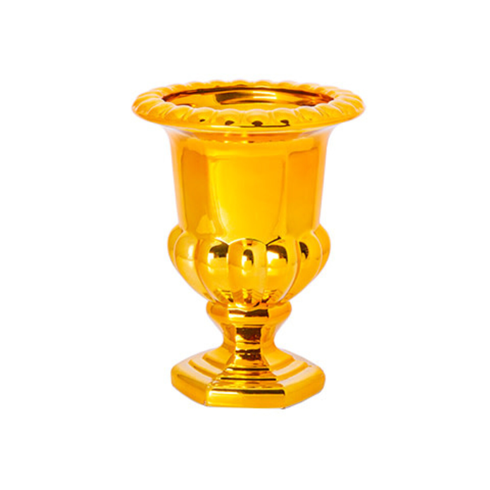 50% off was $26 now $13. 8”H X 6” GOLD THICK GLASS PEDESTAL