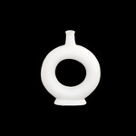 50% off was $19 now $9.50. 8”H X 6.5” MATTE WHITE CERAMIC RING PEDESTAL VASE