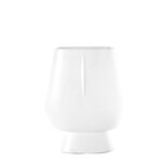 50% off was $24 now $12. 9.5”H X 7.5” MATTE WHITE CERAMIC FACE PEDESTAL POT
