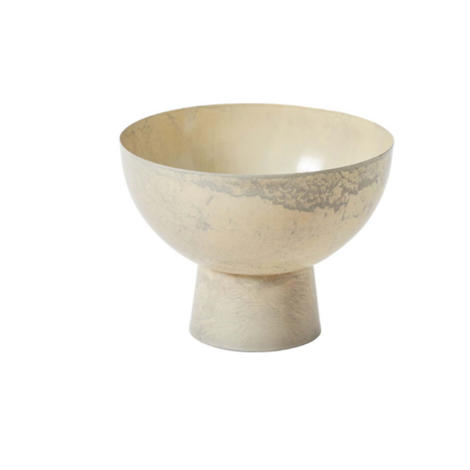 5"h x 7" OFF WHITE METAL ISABELLA COMPOTE