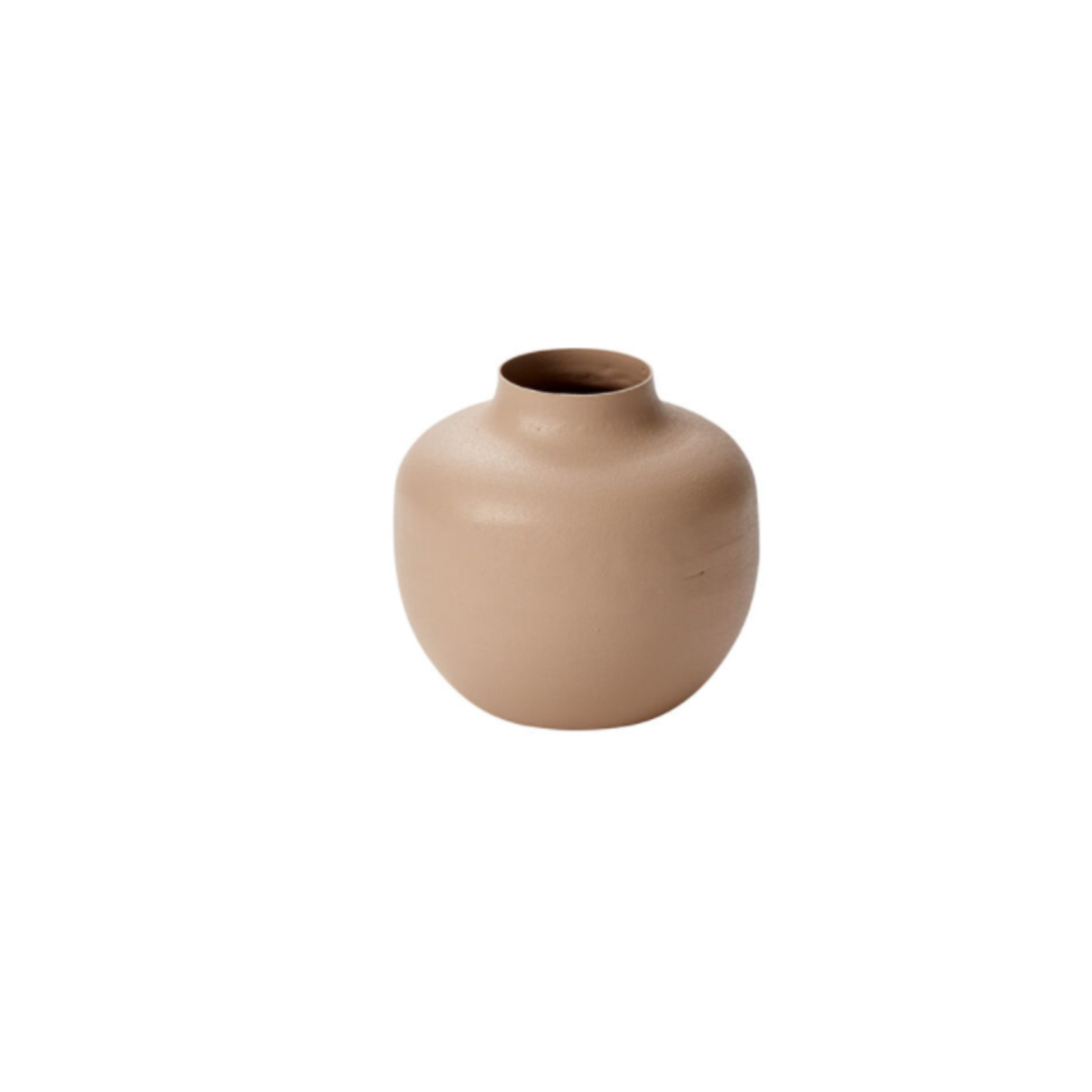 3.75”H X 4” TAN METAL PIEDMONT BUDVASE