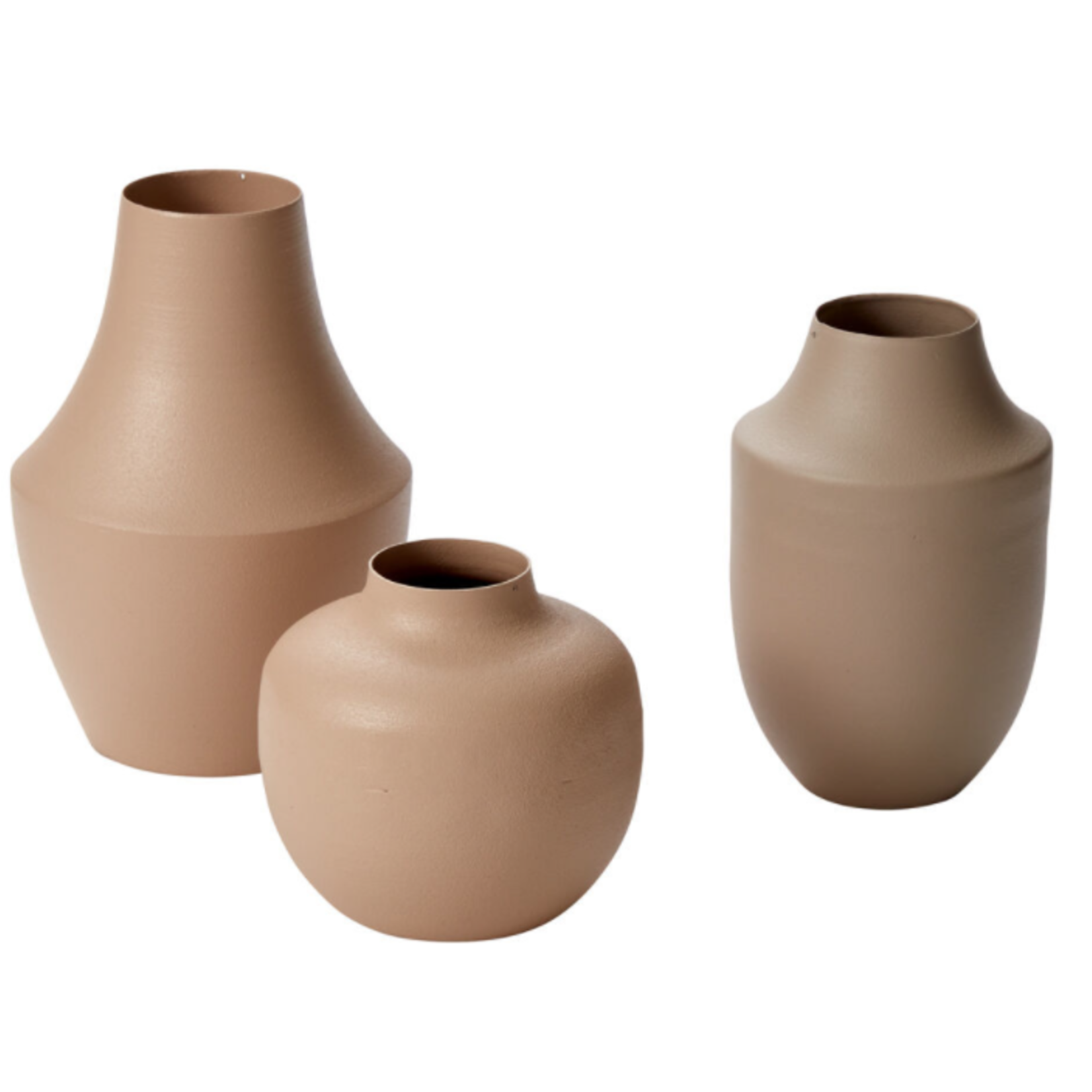 3.75”H X 4” TAN METAL PIEDMONT BUDVASE