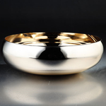 5.5"H X 15.5"  LOW BOWL GLASS GOLD CYLINDER