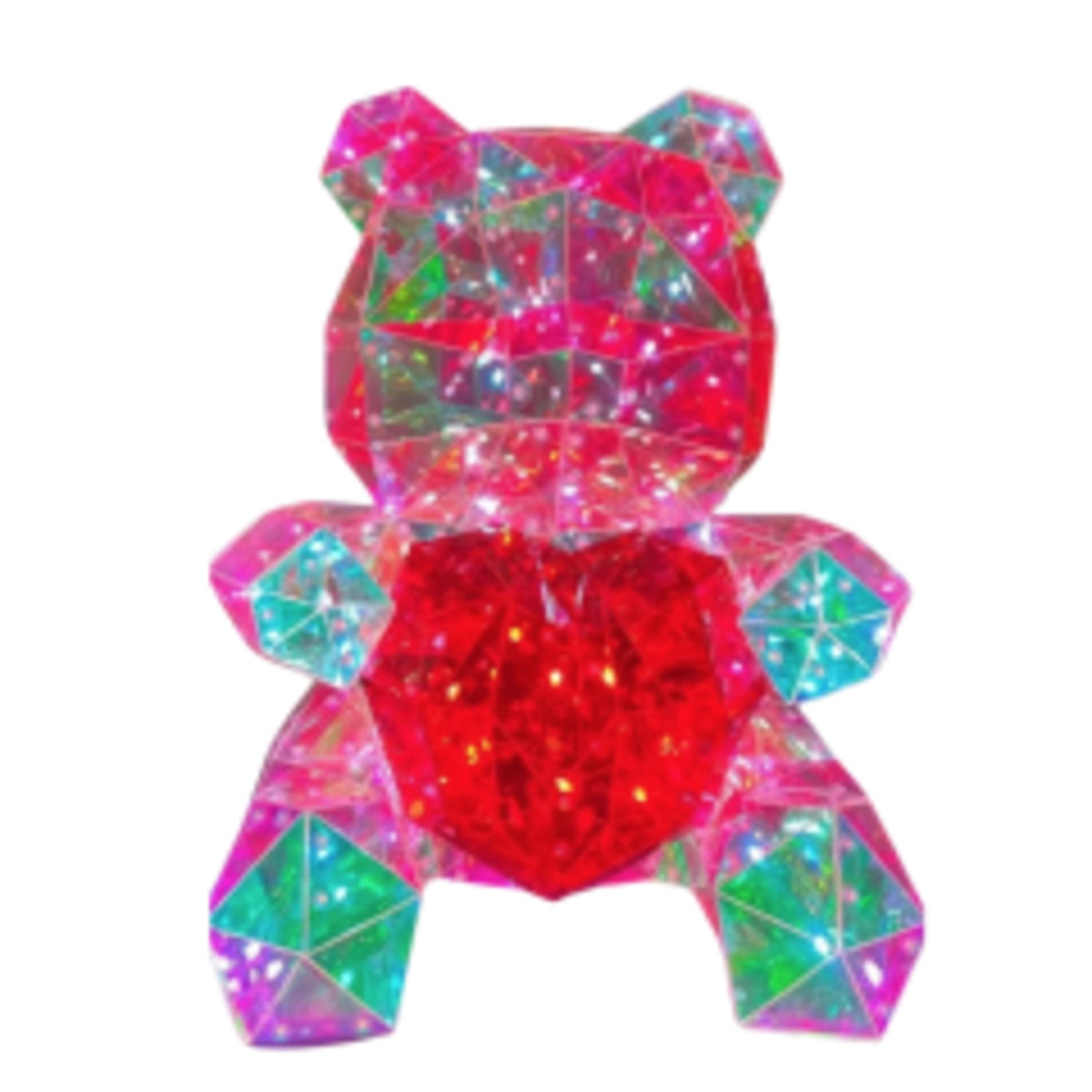 LED BEAR WITH RED HEART , 12 INCHES HIGH