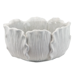 4.75”H X 9” WHITE CERAMIC LEAF BOWL