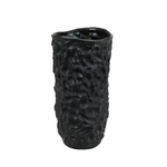 10.25”H X 5.5” BLACK TEXTURED CERAMIC TERRAIN POT VASE