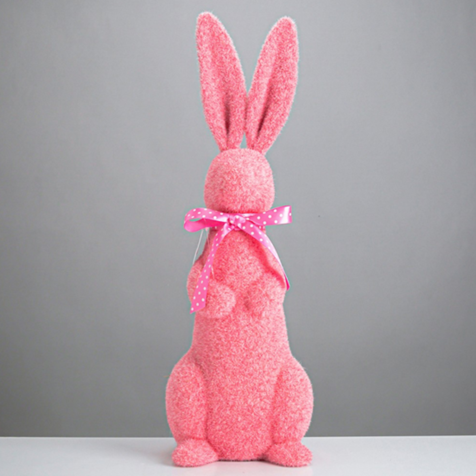 16.5”H X 5.5”H X 5” PLUSH FURRY EASTER BUNNY ASSORTED COLORS