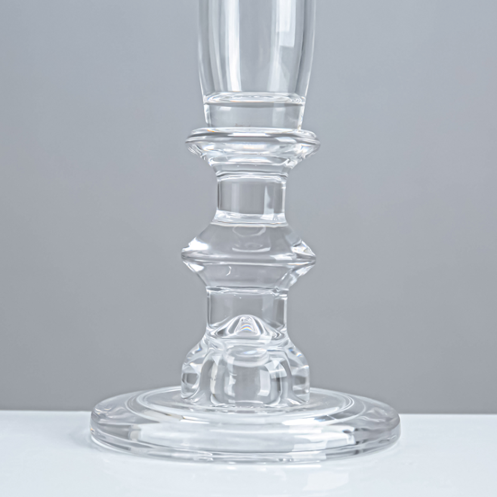 7.5”H X 4.5” CRYSTAL GLASS CANDLEHOLDER FOR PILLAR AND/OR TAPER