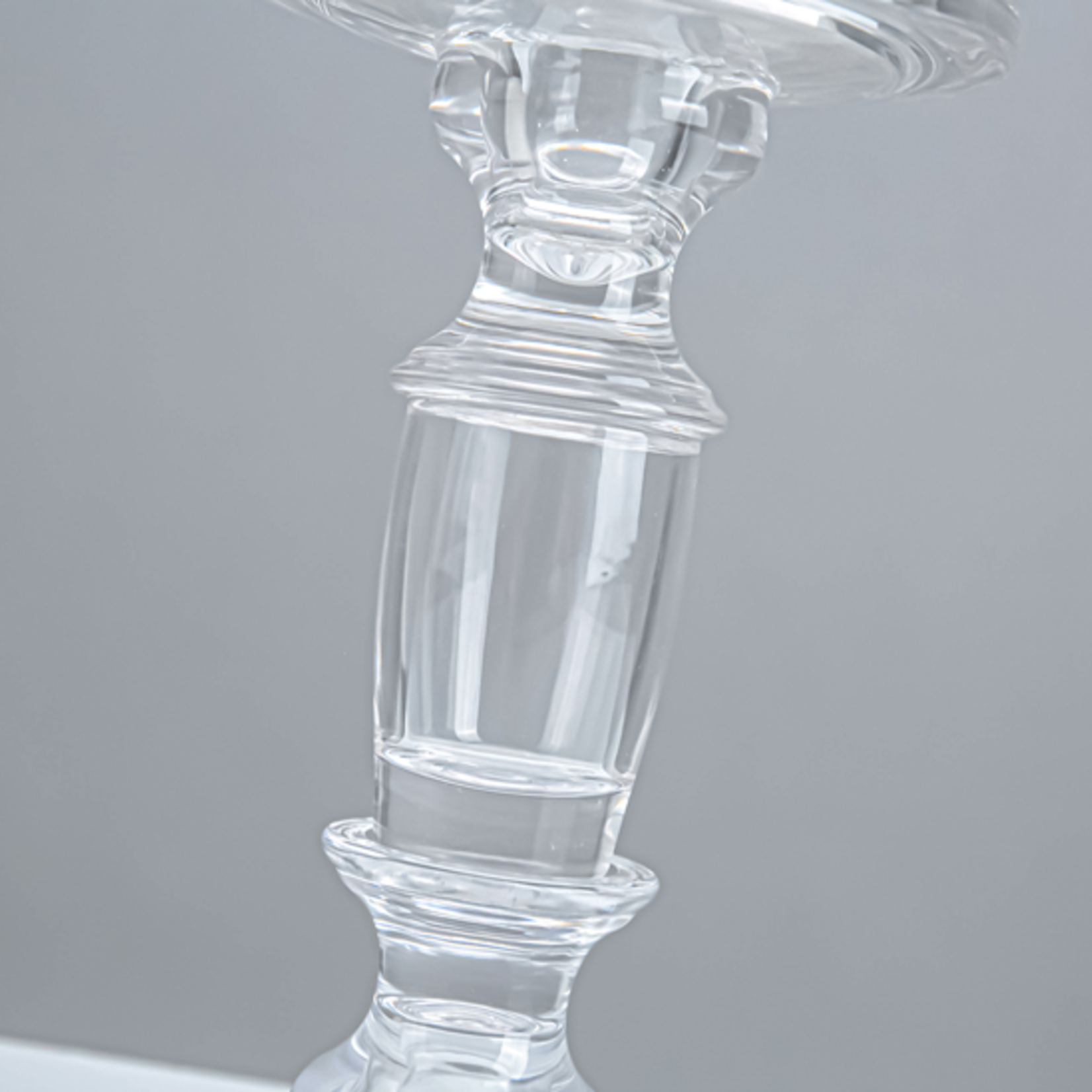 7.5”H X 4.5” CRYSTAL GLASS CANDLEHOLDER FOR PILLAR AND/OR TAPER