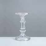 7.5”H X 4.5” CRYSTAL GLASS CANDLEHOLDER FOR PILLAR AND/OR TAPER