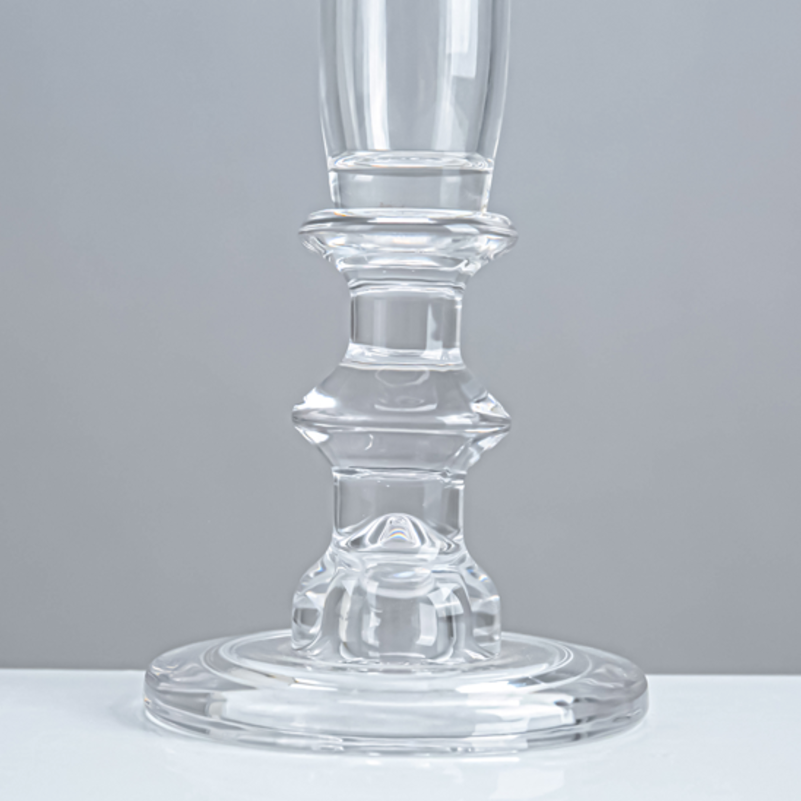 9.5”H X 4.5” CRYSTAL GLASS CANDLEHOLDER FOR PILLAR AND/OR TAPER