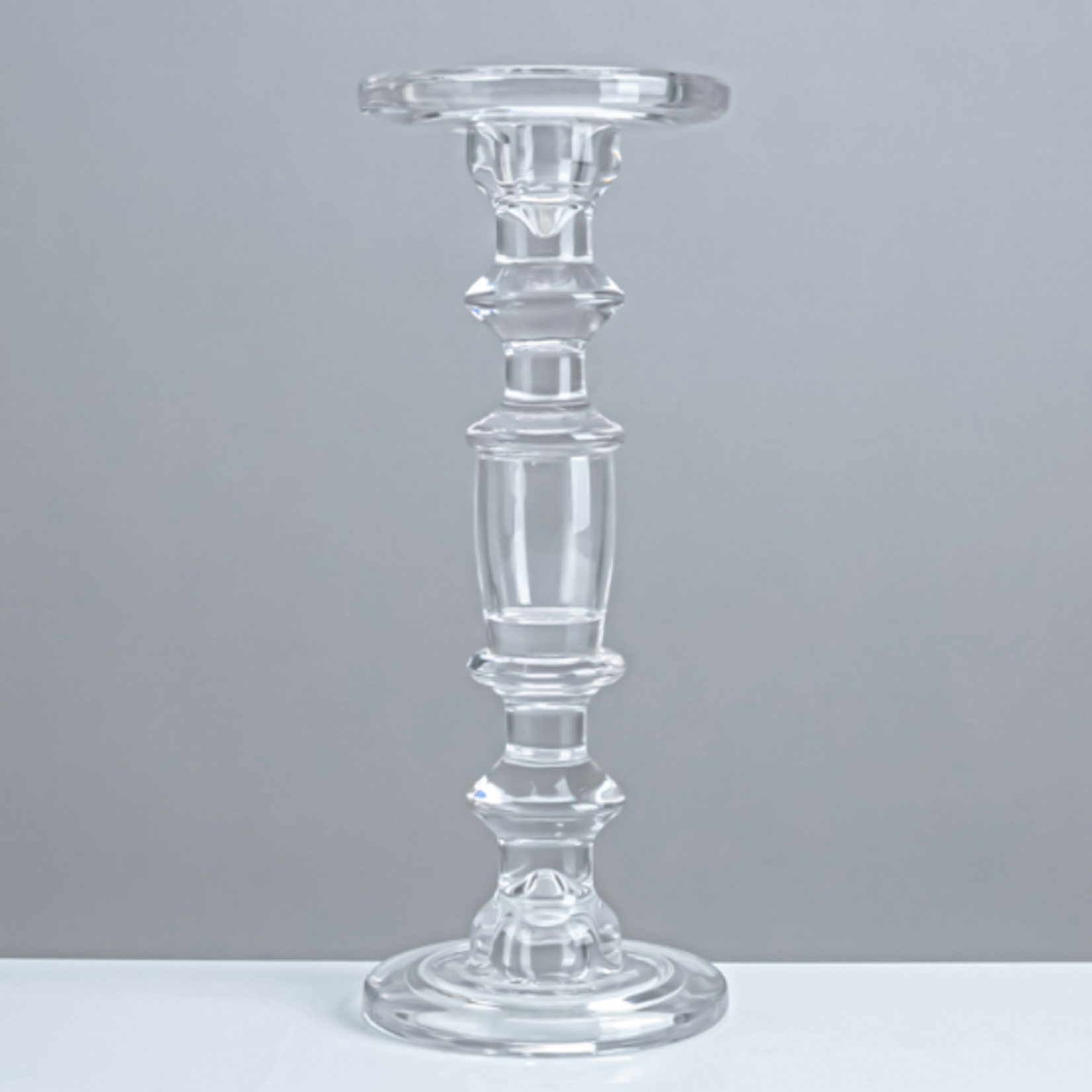 11.5”H X 4.5” CRYSTAL GLASS CANDLEHOLDER FOR PILLAR AND/OR TAPER