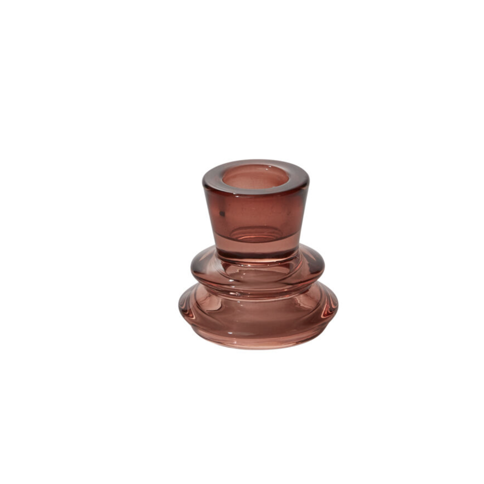 2.25”h x 2.5”BROWN GLASS TAPER SUMBA CANDLEHOLDER 50% off was $6.40 now $3.20