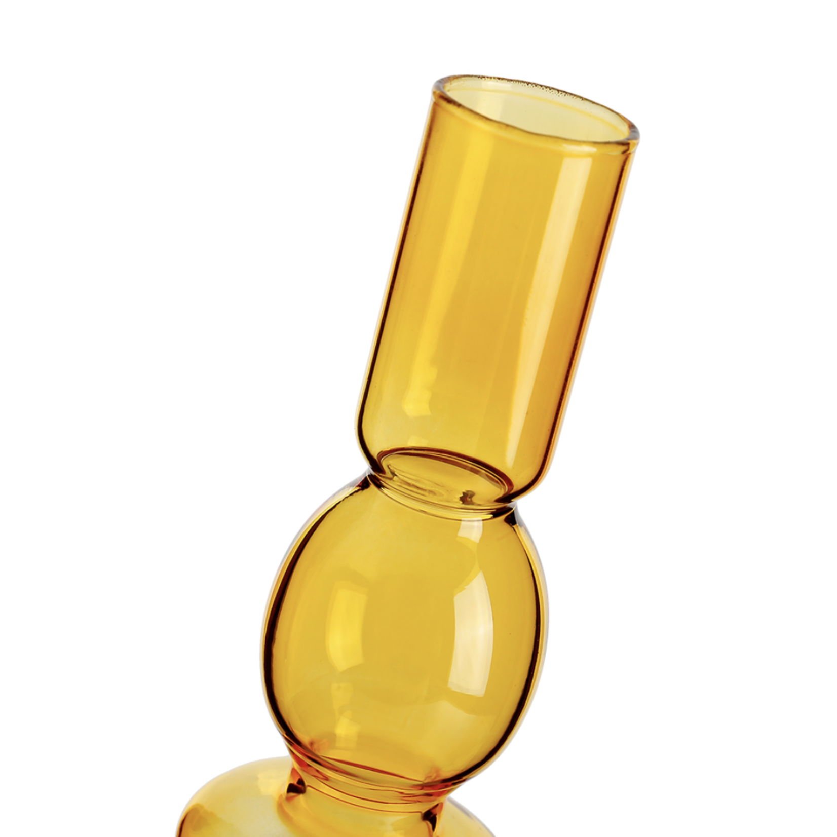 10.5”h x 3.5” GLASS TAPER CANDLE HOLDER, CAN ALSO BE USED AS A BUD VASE (PRICE PER EACH, BOX HAS ASSORTMENT)