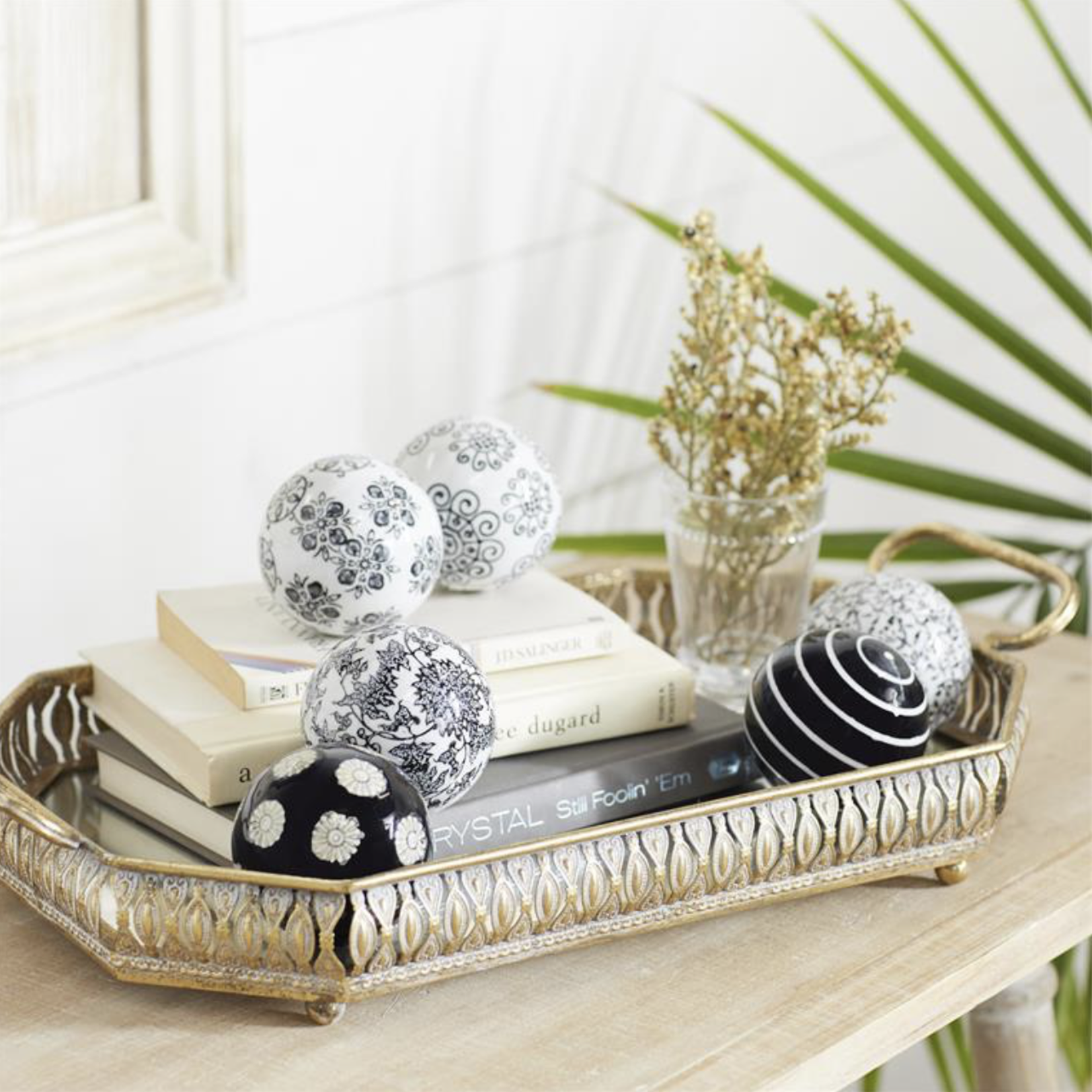 50% off was $7 now $3.50. 3”d BLACK CERAMIC HANDMADE GLOSSY DECORATIVE BALL ORBS & VASE FILLER WITH VARYING PATTERNS (price per each, box has assortment)