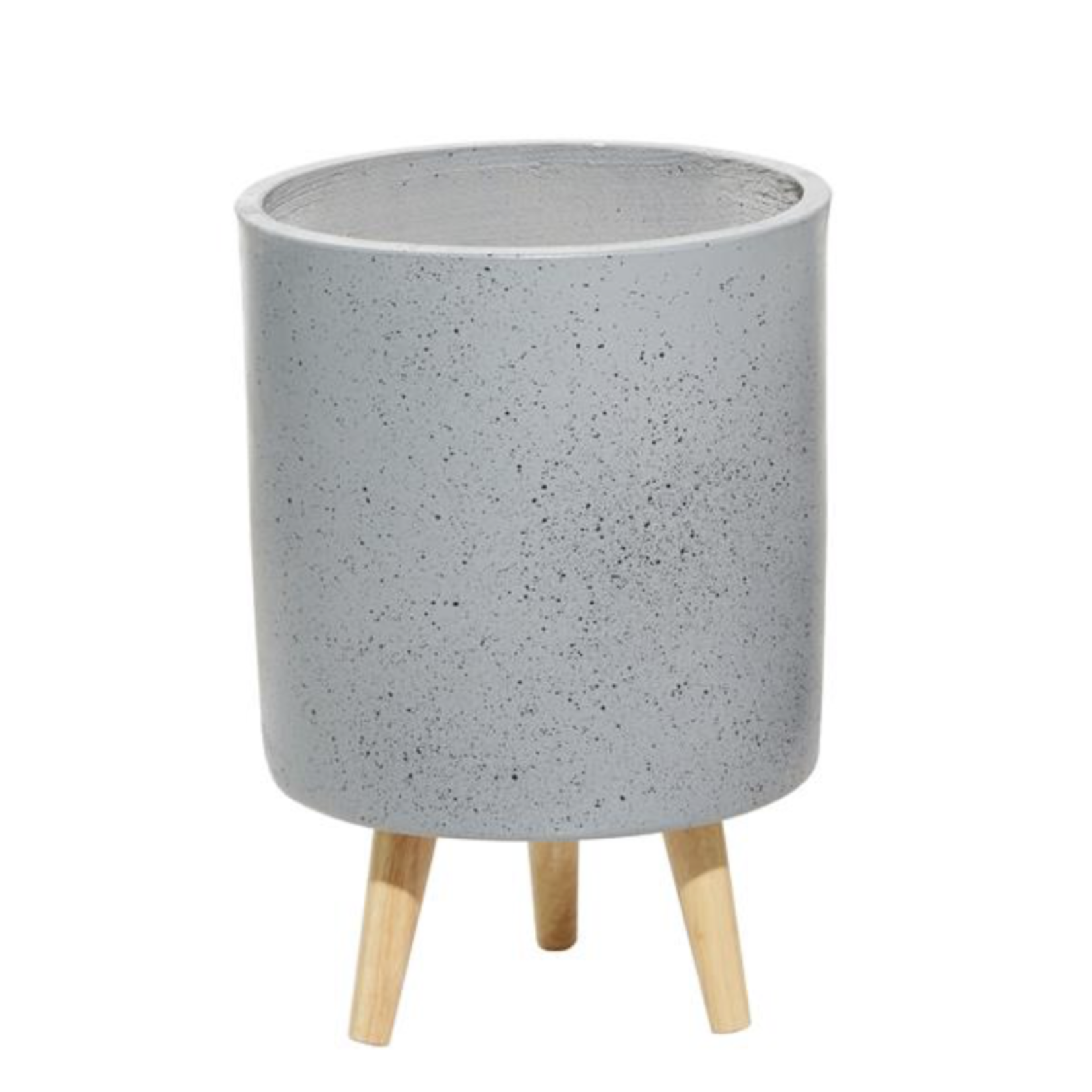 17.25”H X 12” LARGE LIGHT GREY HEXAGON MAGNESIUM OXIDE CONTEMPORARY PLANTER(NOT WATER TIGHT)