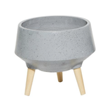 12”h x 14” LARGE LIGHT GREY HEXAGON MAGNESIUM OXIDE CONTEMPORARY PLANTER(NOT WATER TIGHT)