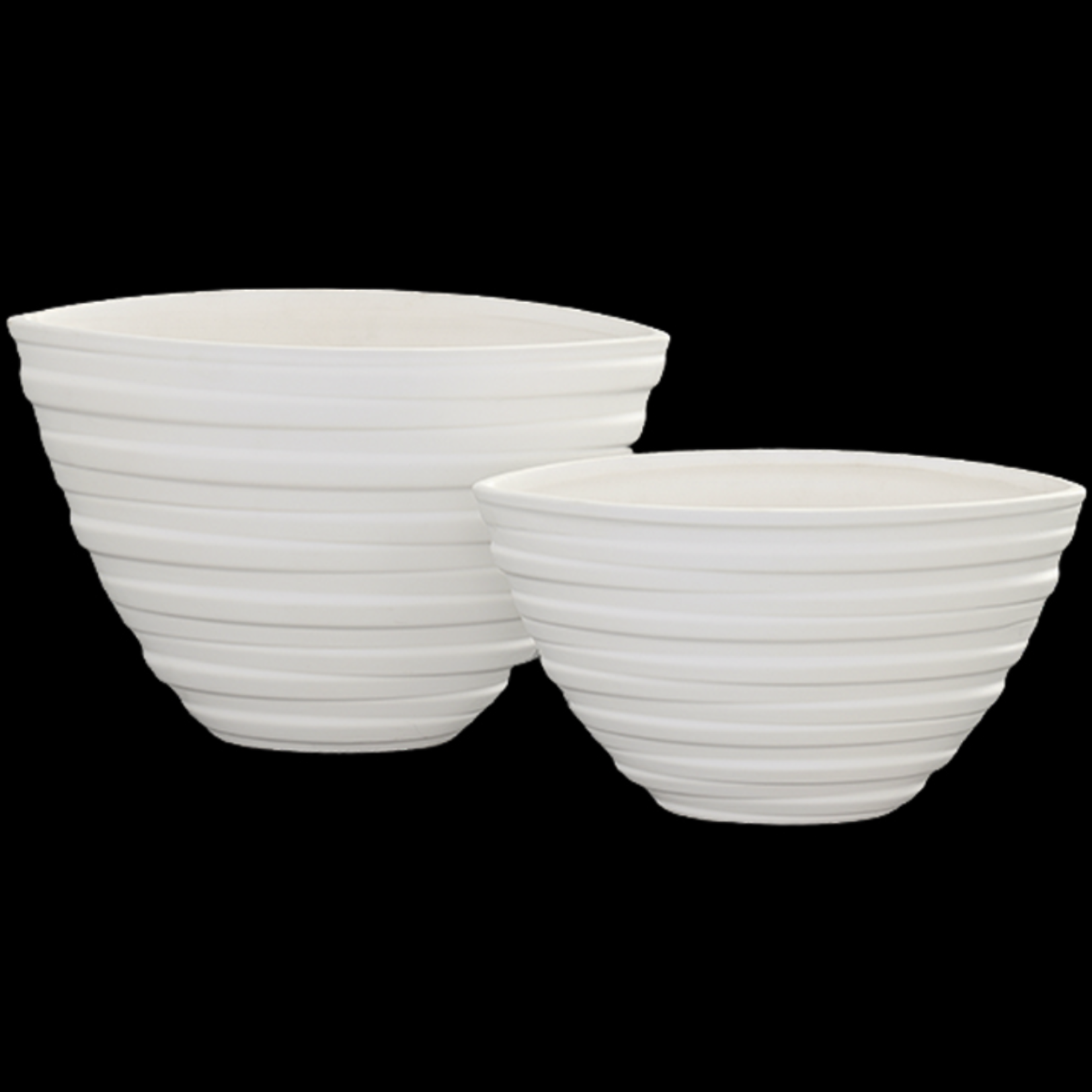 9.75"H X 14.5" X 8" LARGE Ceramic Oval Vase with Embossed Banded Pattern Design Body Set (price per size, box has assortment)