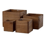 7”H X 8” X 8” NATURAL WOOD SQUARE PLANTER (PRICE PER EACH, BOX HAS ASSORTED SIZED)
