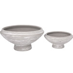 5.25”H X 10.75” GREY CERAMIC TERRACOTTA PEDESTAL POT VASE (price per size, box has assortment)