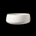 5”H X 13.5” MATTE WHITE Ceramic Low Round Wide Opening Pot with Tapered Bottom