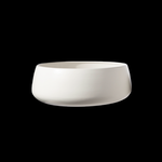 4”H X 11” MATTE WHITE Ceramic Low Round Wide Opening Pot with Tapered Bottom
