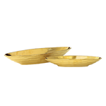 3.5”H X 7.5”W X 21.75” GOLD Glaze Boat Shape Geometric Electroplated Gold Finish  (price per size, box has assortment)