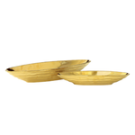 2.5”H X 5.5”W X 16.25”L GOLD Glaze Boat Shape Geometric Electroplated Gold Finish  (price per size, box has assortment)