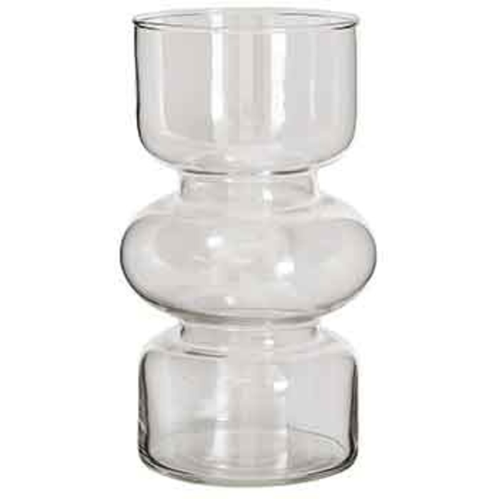 7”H X 4” CLEAR GLASS BUBBLE LANTERN MARIA VASE