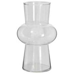 8”H X 4.25” CLEAR GLASS LANTERN DORA VASE