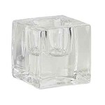 1.55”H X 1” OPEN CLEAR GLASS TAPER CANDLE HOLDER