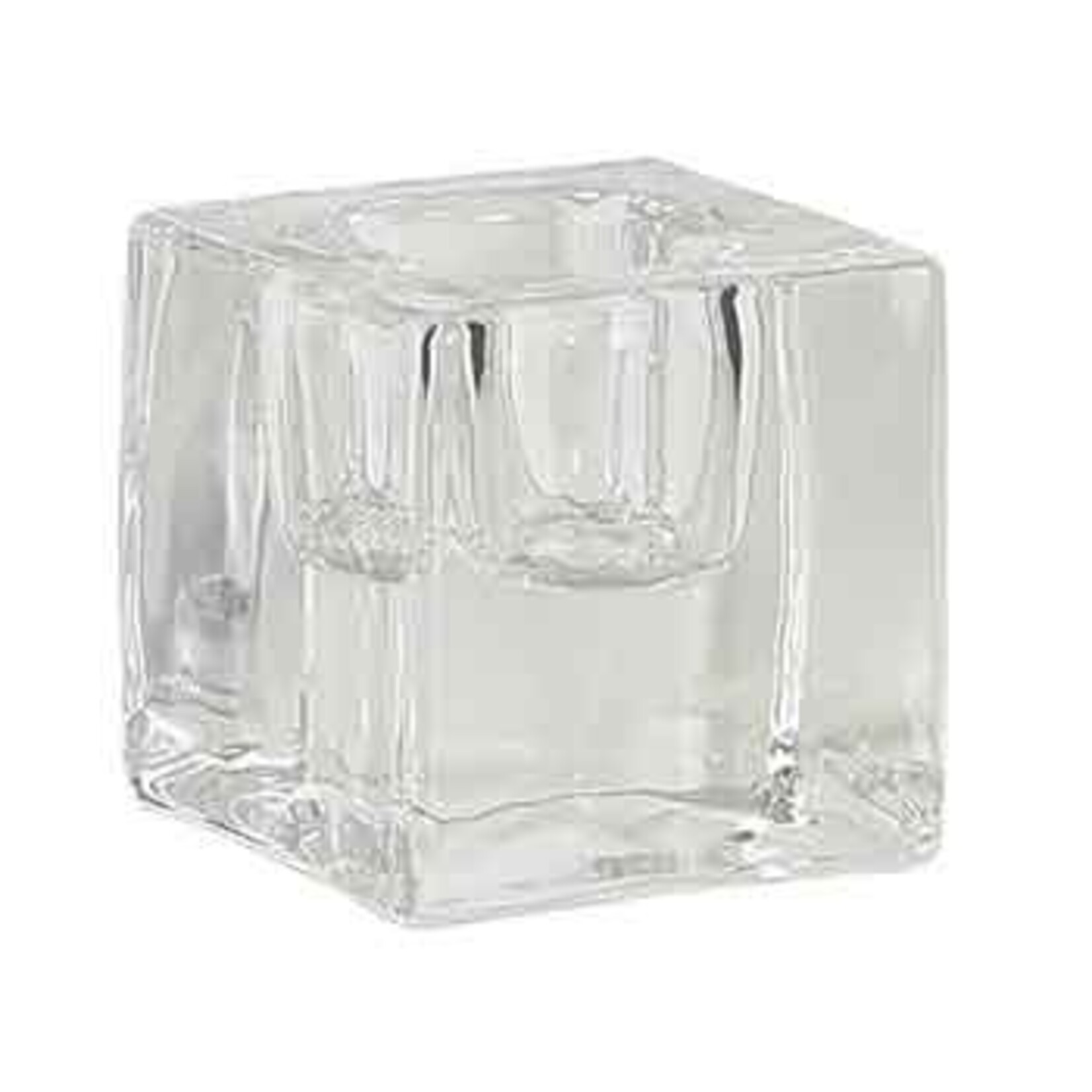 1.55”H X 1” OPEN CLEAR GLASS TAPER CANDLE HOLDER