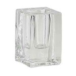2.25”H X 1” OPEN CLEAR GLASS TAPER CANDLE HOLDER
