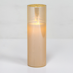 7”H X 2” AMBER LED GLASS CANDLE
