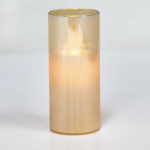 5”H X 2” AMBER LED GLASS CANDLE