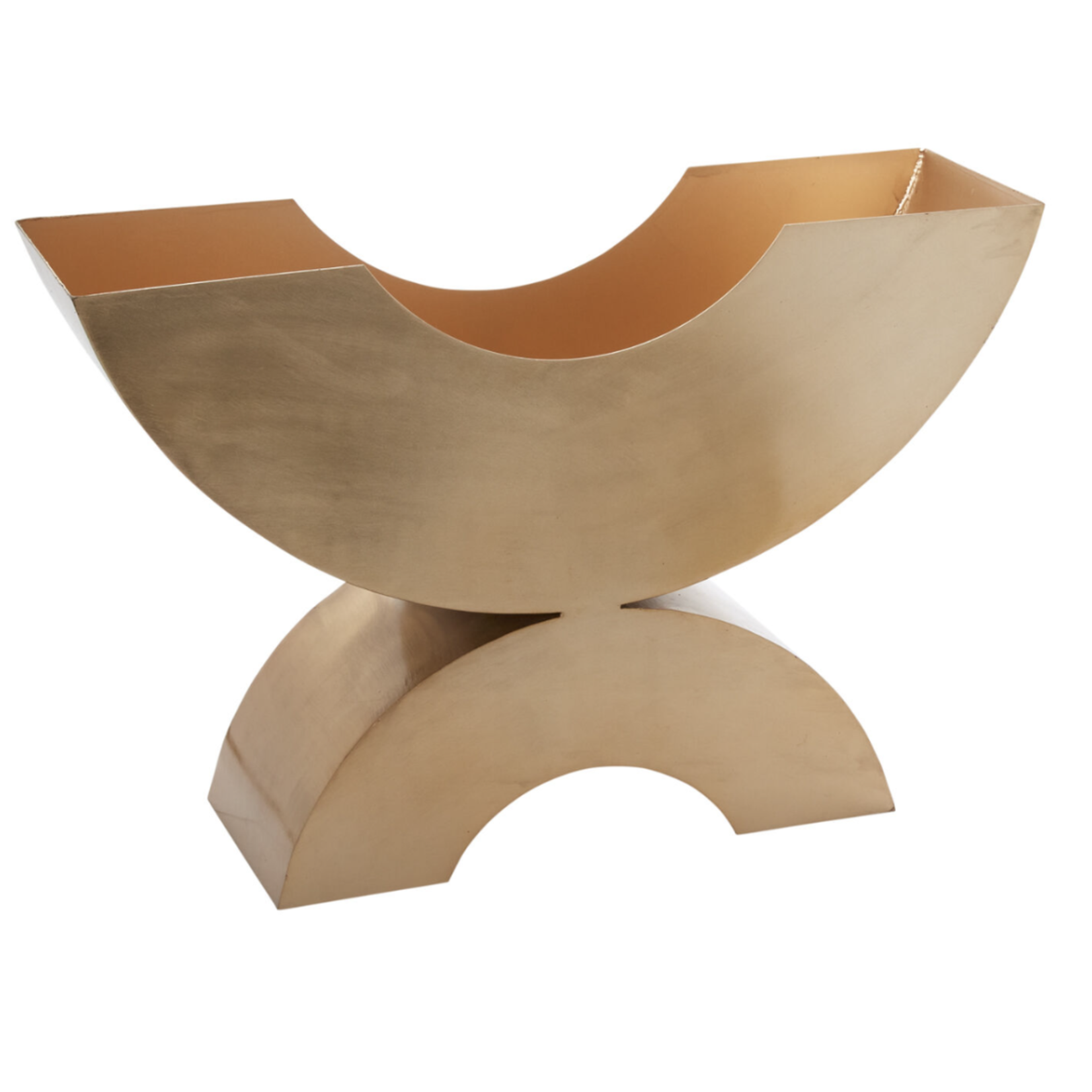 11.25”H X 5.25” X 17.25”L GOLD METAL ALESSA BOAT