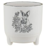 4.75" ROUND POTTERY WITH BUNNY