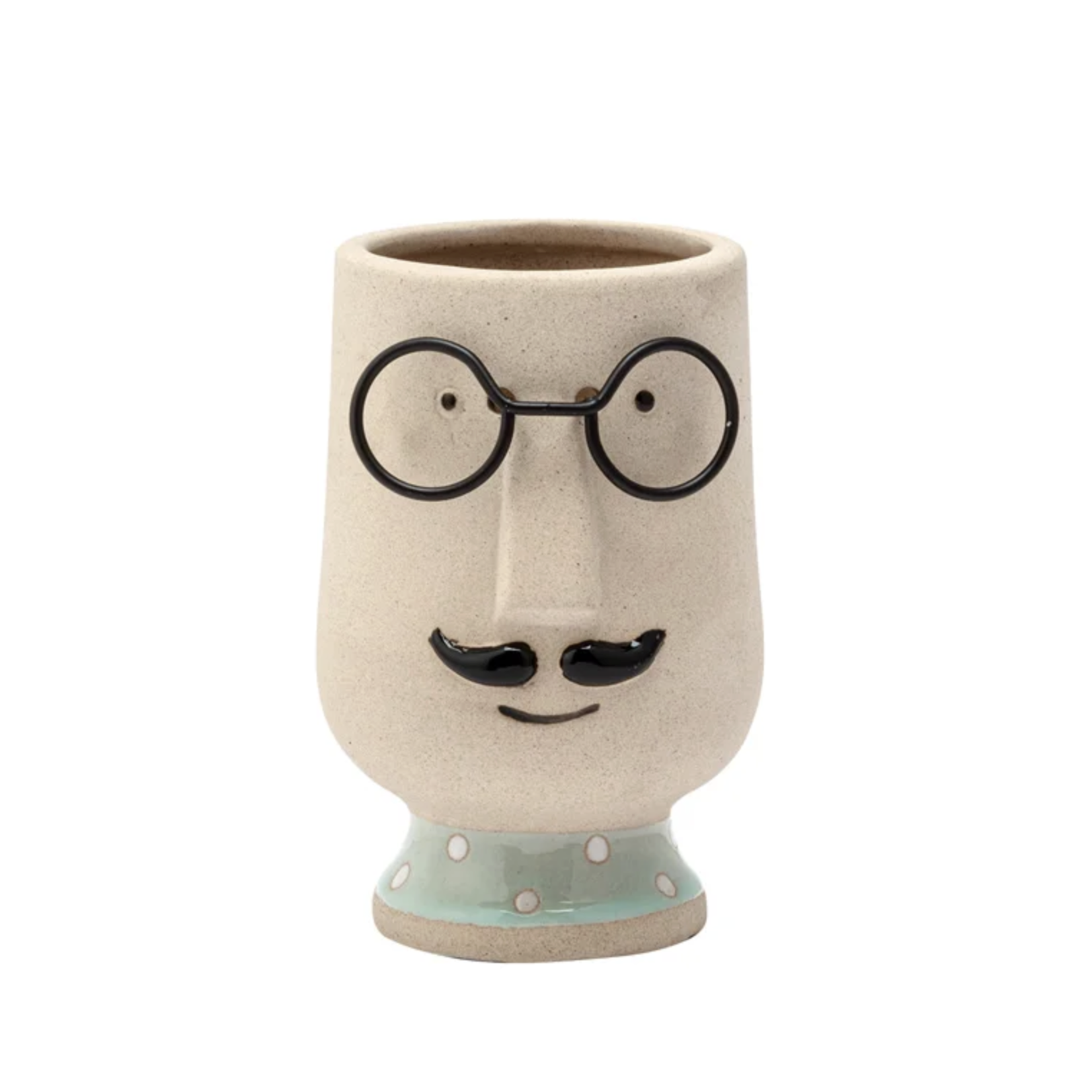 50% off was $7.49 now $3.75. MUSTACHE HEAD PLANTER 2.25"LX2,25"WX4.25"H