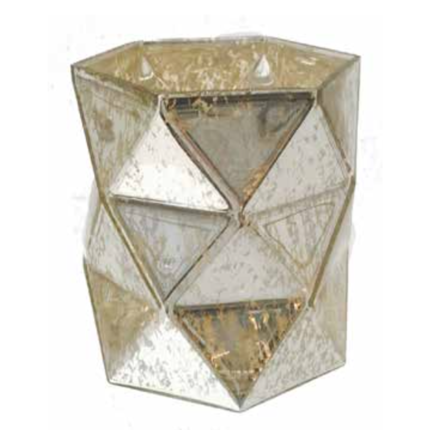 75% off was $7.99 now $1.99 4”H X 3.75” ANTIQUE SILVER GEO VOTIVE