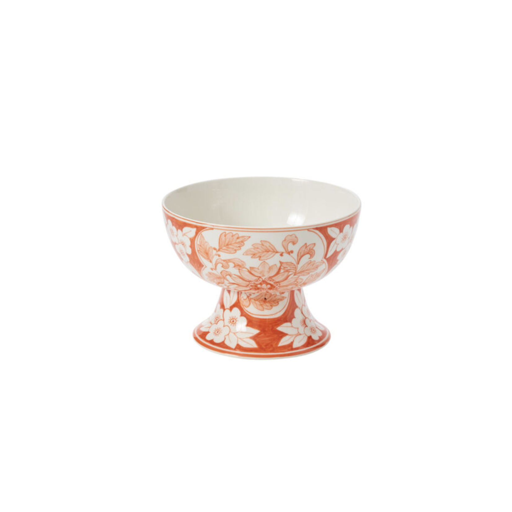 5.75”H X 8” CORAL ELODIE COMPOTE