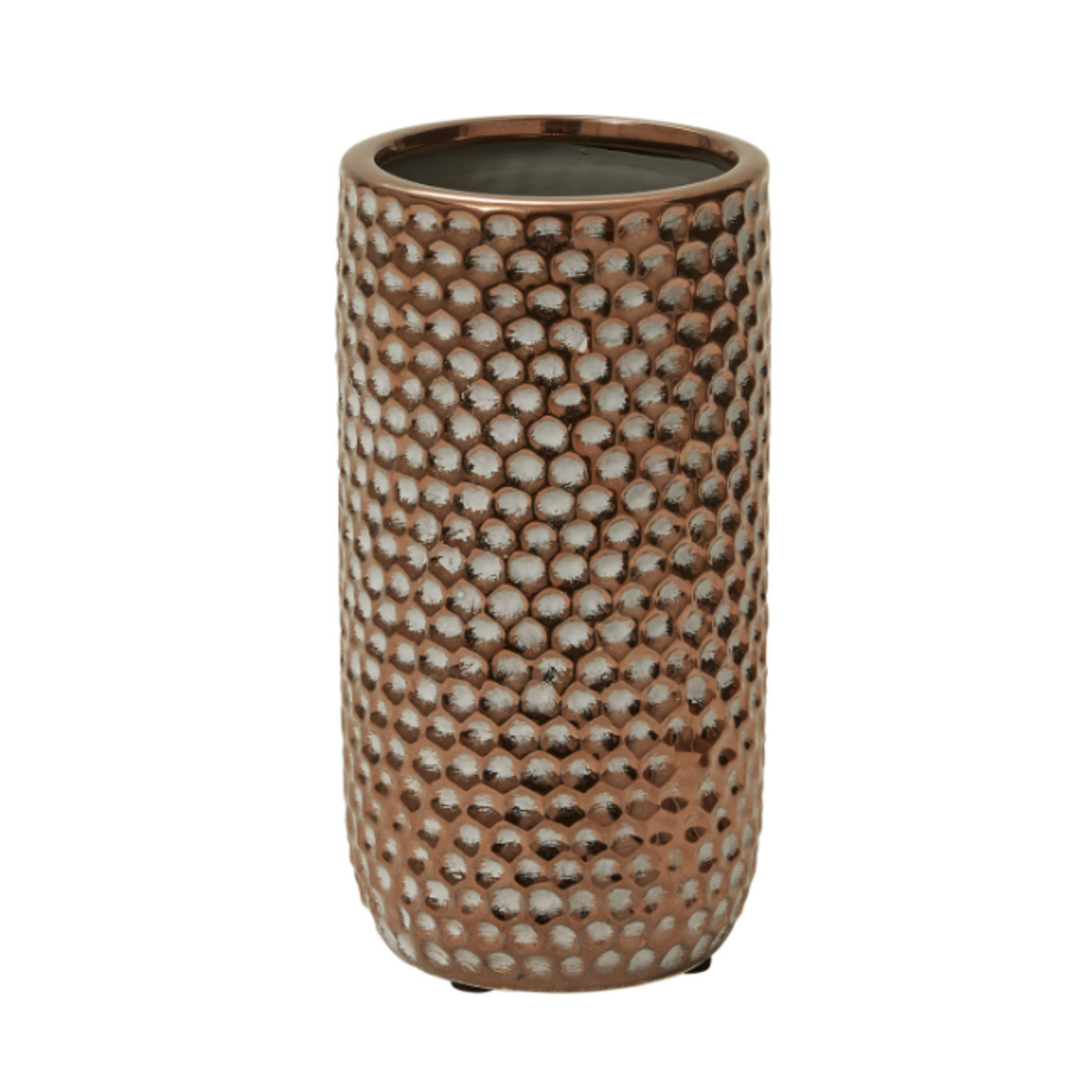 8”H X 4” GOLD CERAMIC VERMEIL POT/VASE