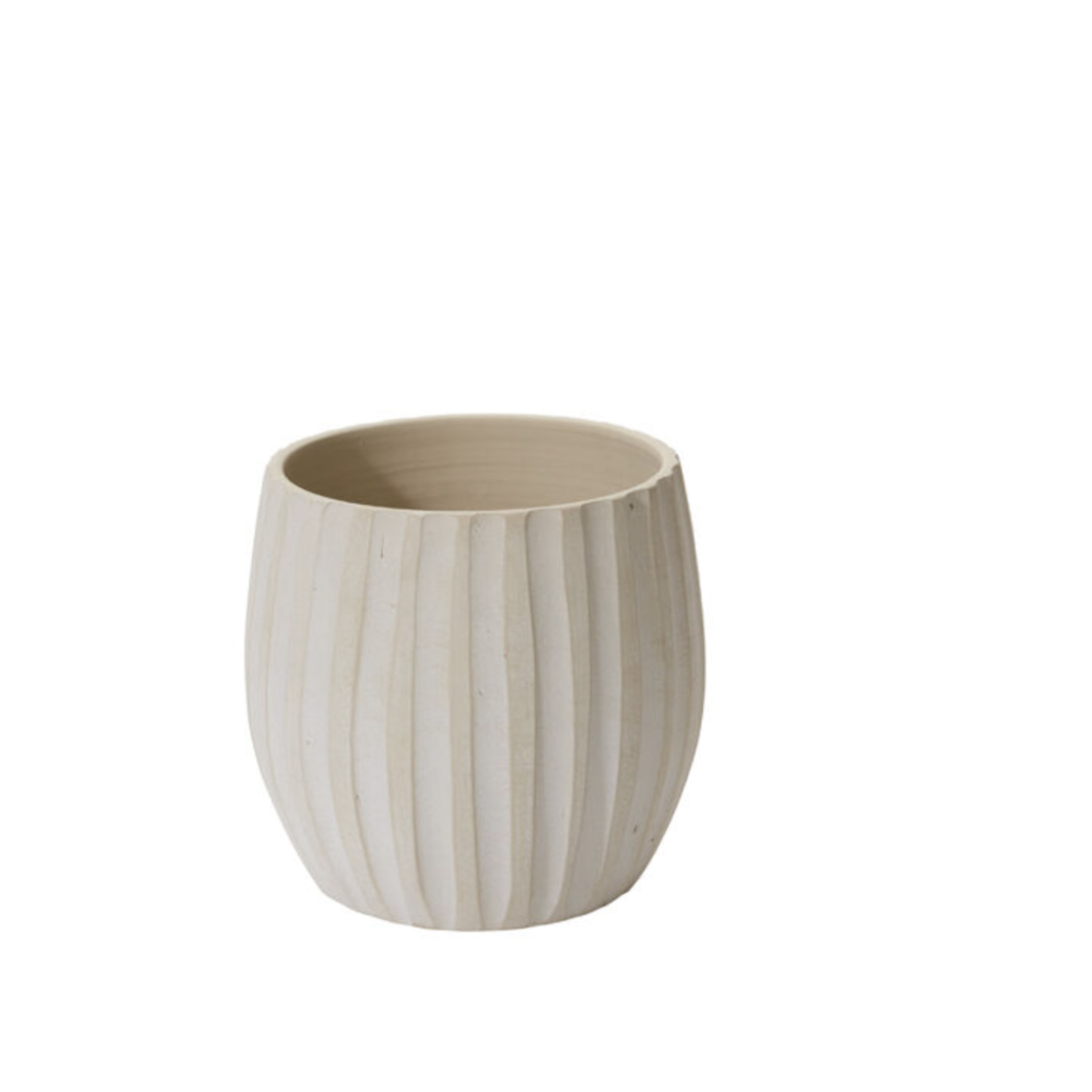 10.25”H X 10.5” TAN CERAMIC ARID POT/VASE