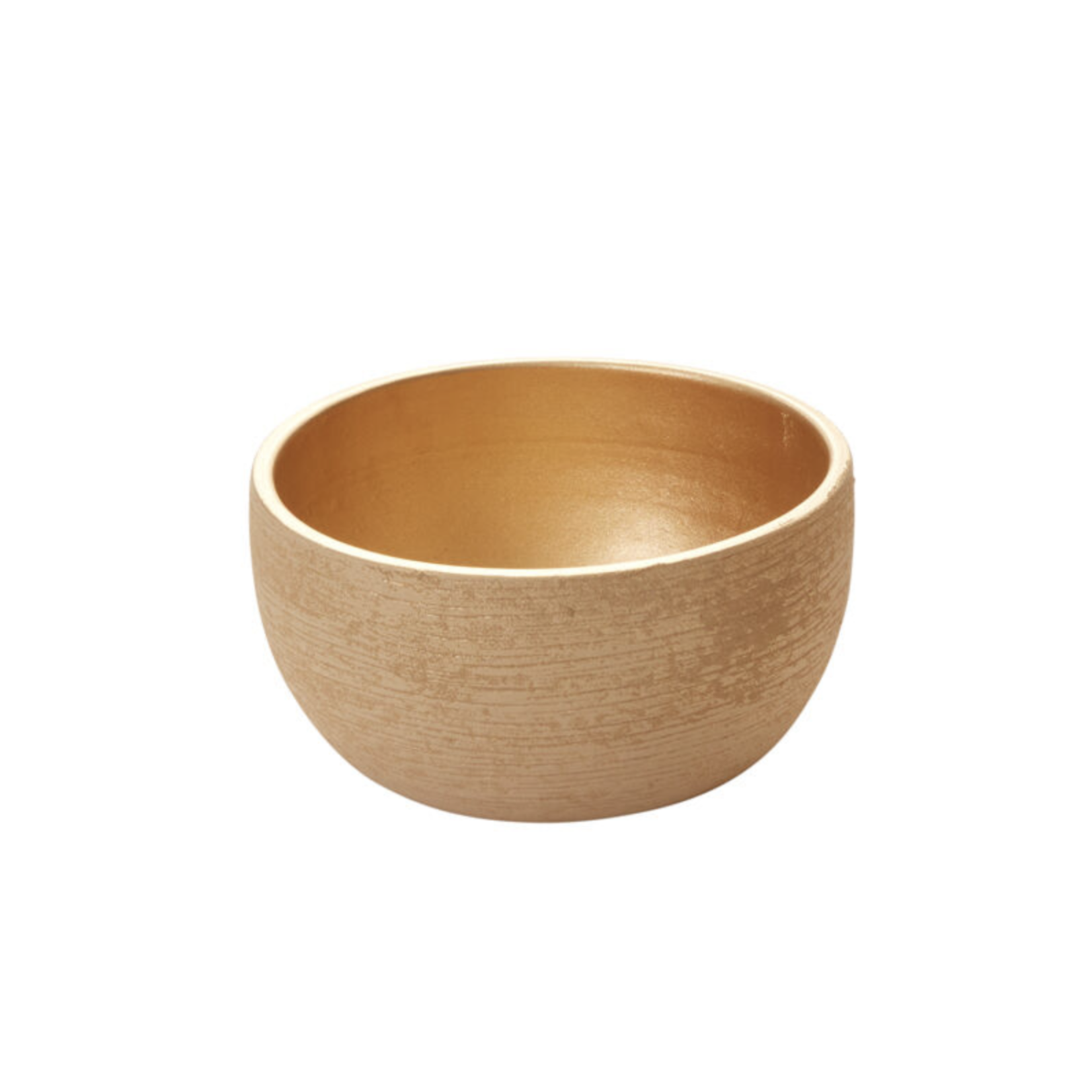 4.5”H X 9” CHAMPAGNE GOLD CERAMIC MICA BOWL VASE