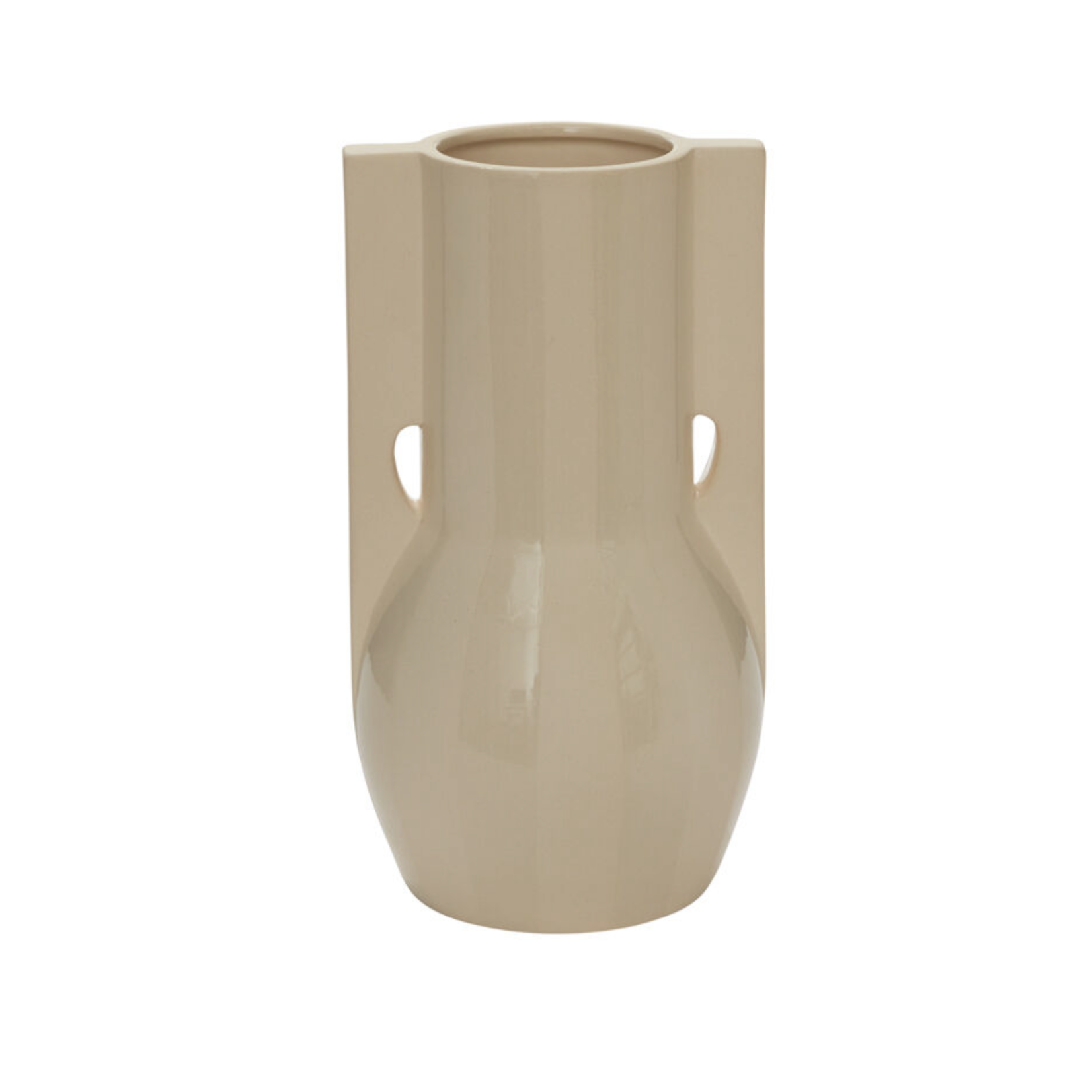 12”H X 6.25” OFF WHITE CERAMIC REPLAY VASE